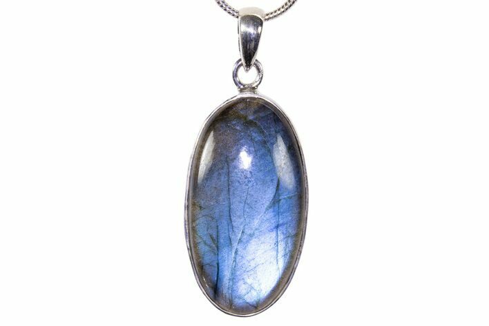 Brilliant Blue Labradorite Pendant with Chain #302805